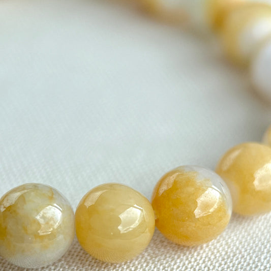 13288 Honey Toffee Type A Jadeite Beaded Bracelet