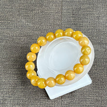 Load image into Gallery viewer, 13289 Golden Fortune Type A Yellow Jadeite Beaded Bracelet
