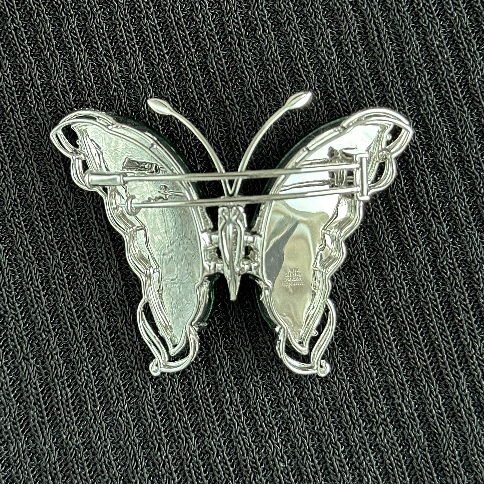 Imperial Flutter Jadeite Brooch 帝绿蝶影