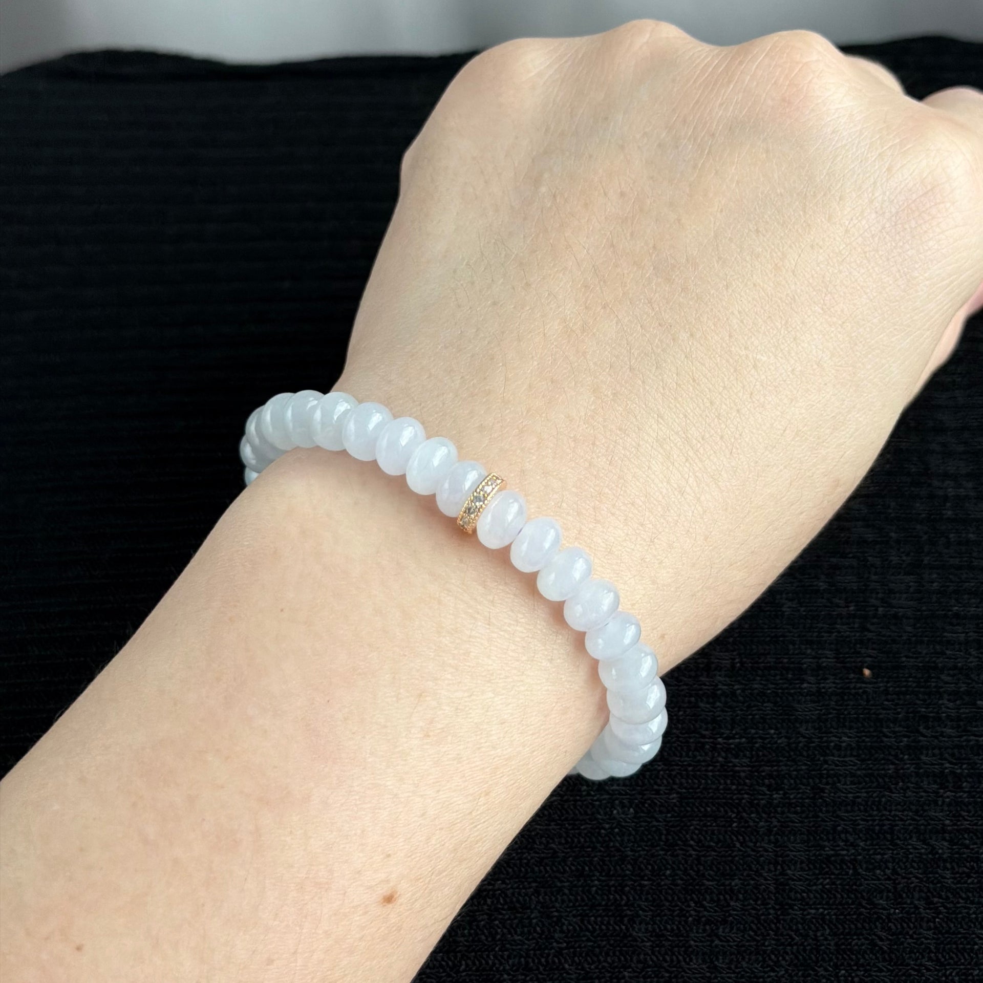 Winter Lilac Dew 7.7mm Jade Bracelet 冬薰露
