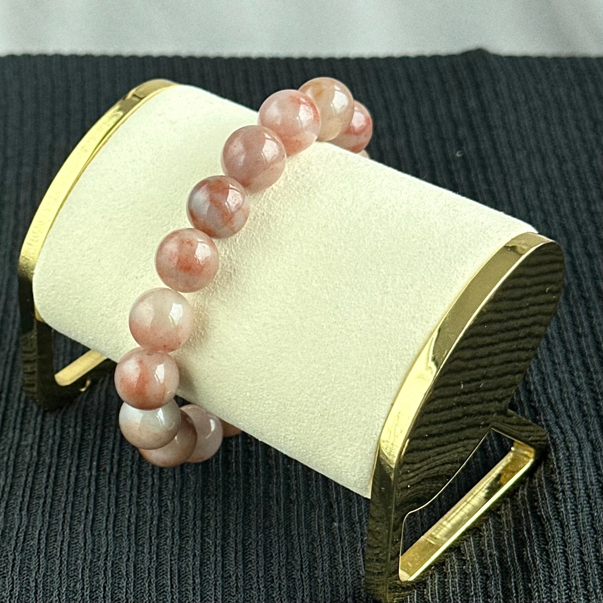 Autumn Blush 12.5mm Jadeite Bracelet 秋霞流光