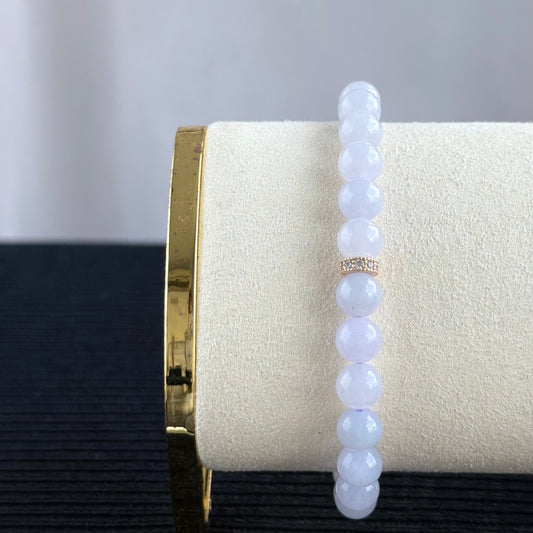 Petals of the Ethereal Garden 7mm Jadeite Bracelet 紫霞织梦