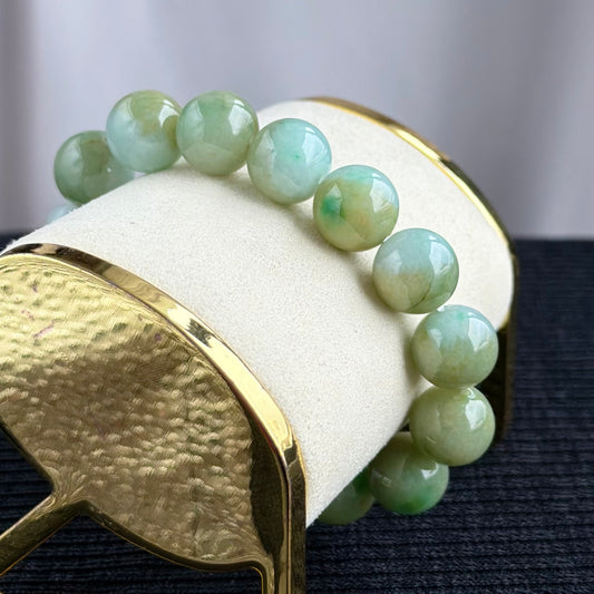Whispers of an Ancient Forest 13.5mm Jadeite Bracelet 幽林古语