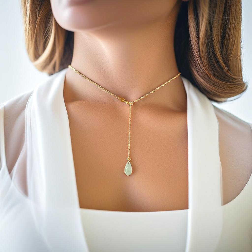 22388 Ja’dew Aura Spring Green Jade Necklace