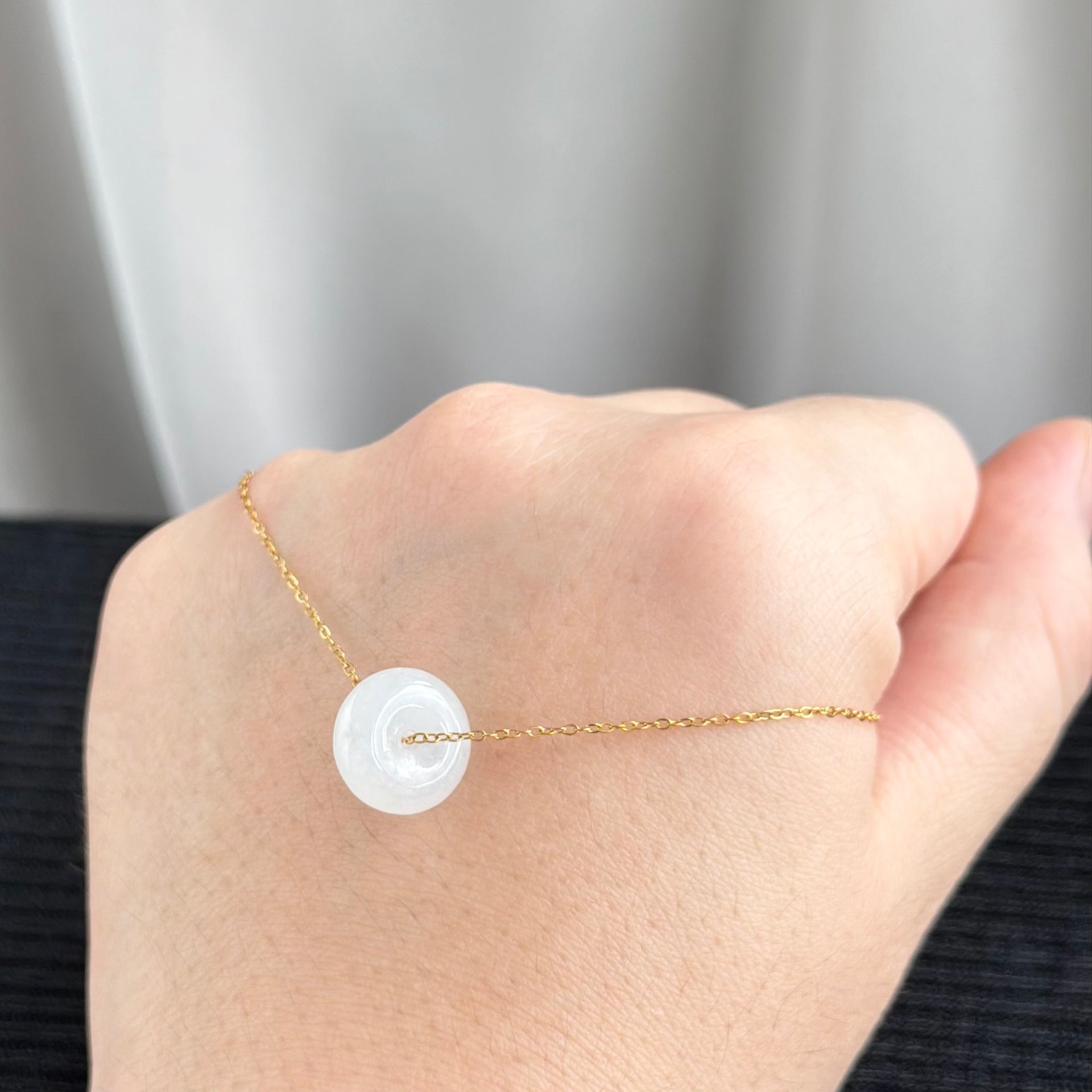 Snowmist Charm Jadeite Pendant 雪雾小环