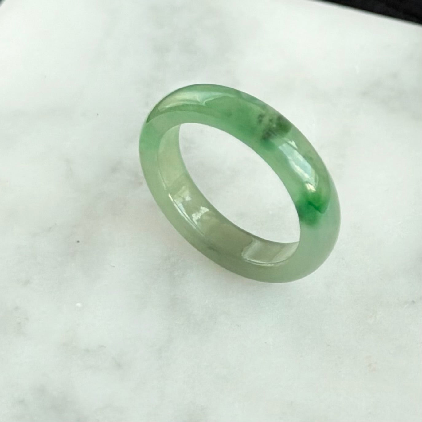 17.8mm Mossy Spring Jadeite Ring 苔春