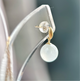 102568 Icy White Jadeite Earring with 18K Yellow Gold