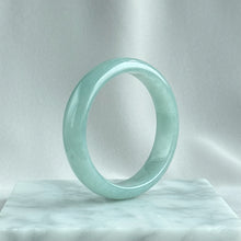 Load image into Gallery viewer, 蓝静云光 Glacier Blue Oval Jadeite Bangle 55.0mm

