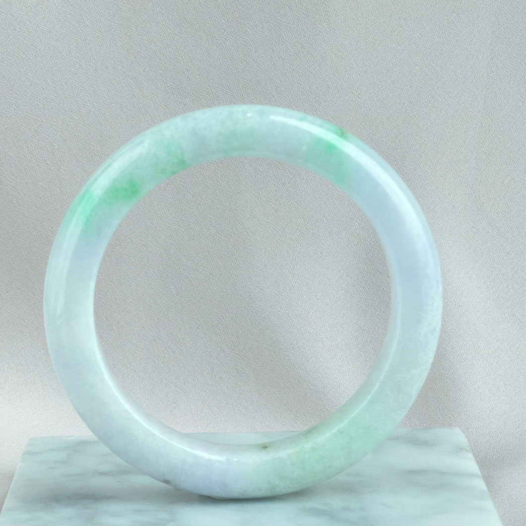 81761 60.6mm Colour of Spring Purple with Green Jadeite Bangle