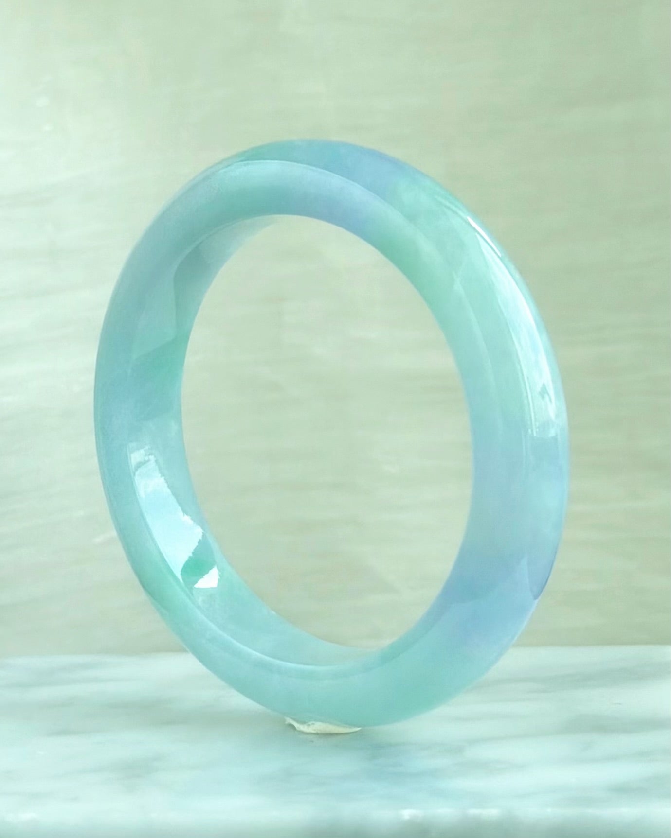 Twilight at Giverny 55.5mm Jadeite Bangle 莫奈暮色 (Preview)