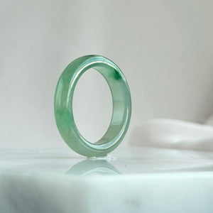 17.8mm Mossy Spring Jadeite Ring 苔春