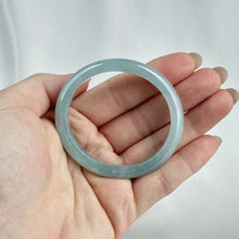 Load image into Gallery viewer, 111754 53.5 Oval Highly Translucent Blue Jadeite Bangle
