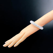 Load image into Gallery viewer, 31954 53.7mm Exquisite Light Green Jade Bangle with Delicate Florals
