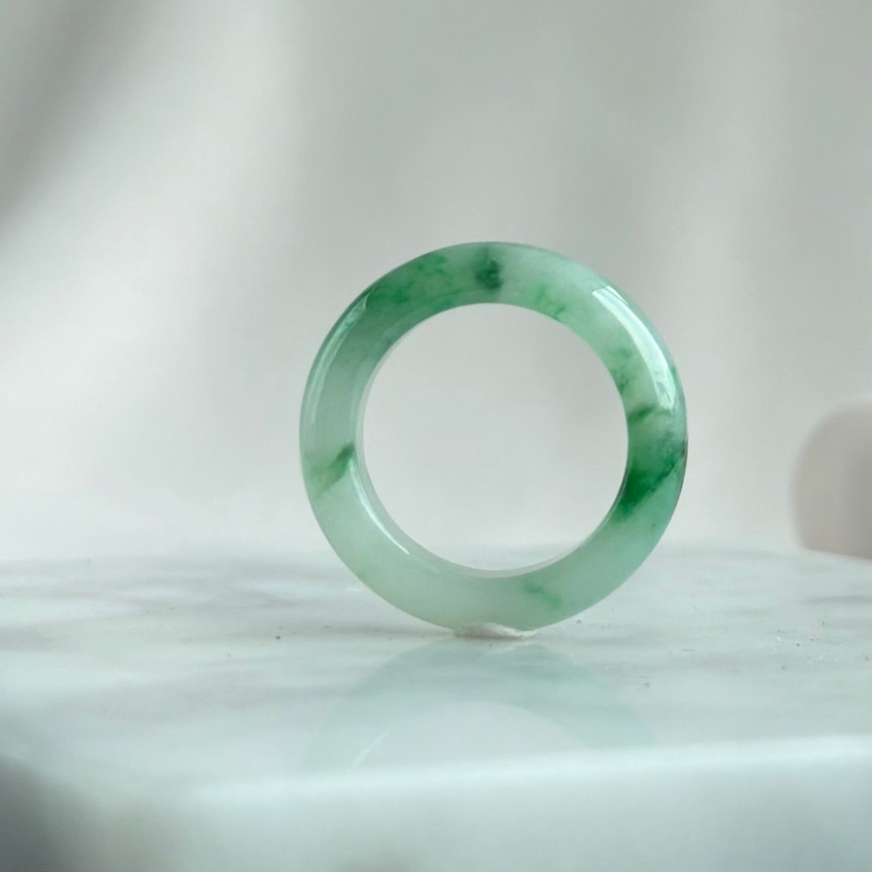 17.3mm Bamboo Dream Jadeite Ring 竹梦青烟