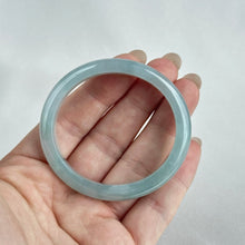 Load image into Gallery viewer, 111754 53.5 Oval Highly Translucent Blue Jadeite Bangle
