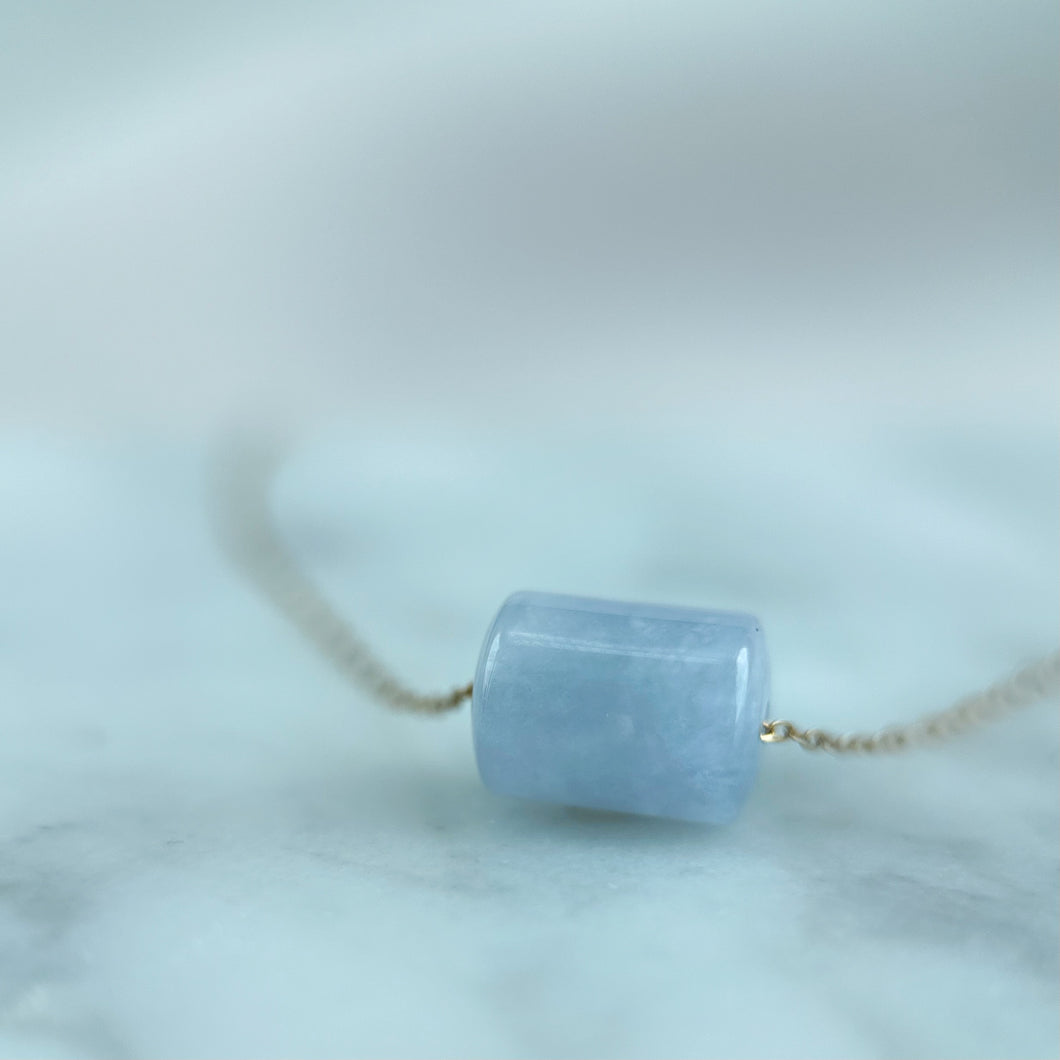 90538 Lavender Jadeite Barrel Pendant