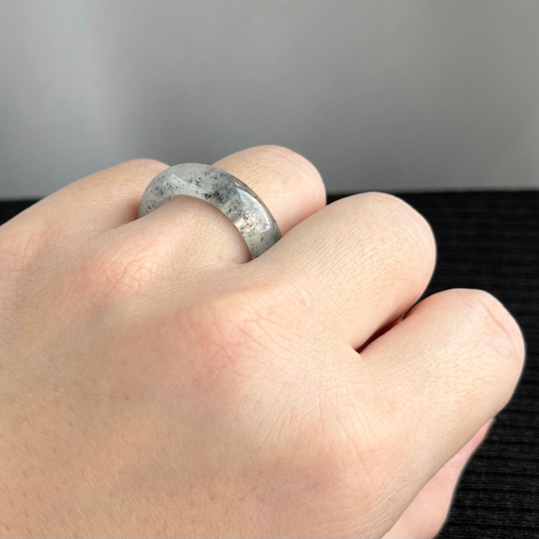 The Stardust Galaxy: Lunar Shadow 20.1mm Jadeite Ring 星辰流光