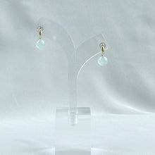 Load image into Gallery viewer, 102568 Icy White Jadeite Earring with 18K Yellow Gold
