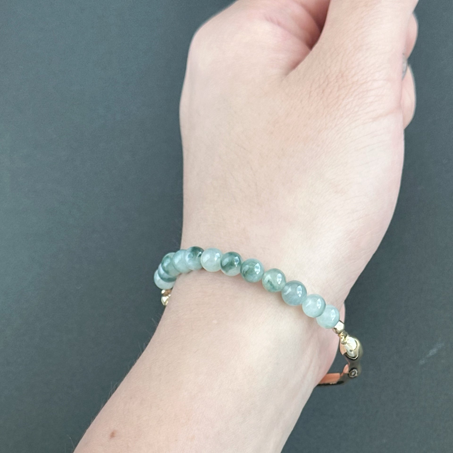 120588 Blue Mirage Type A Jadeite Cuff Bracelet