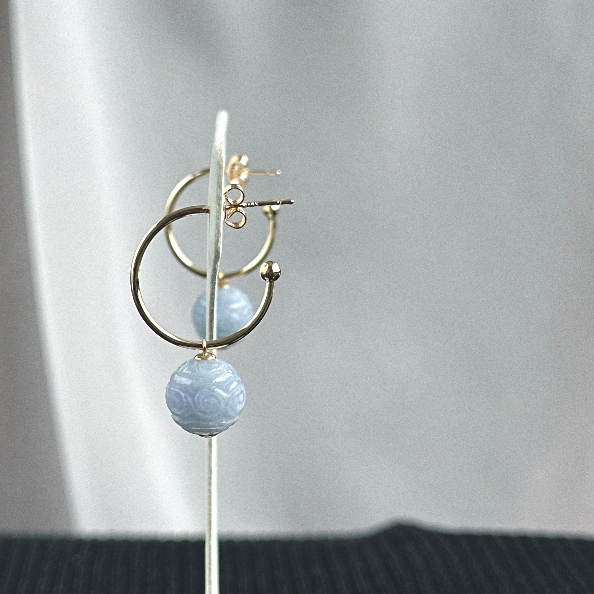 Whispering Lilac Jadeite Earrings 雾语浅紫