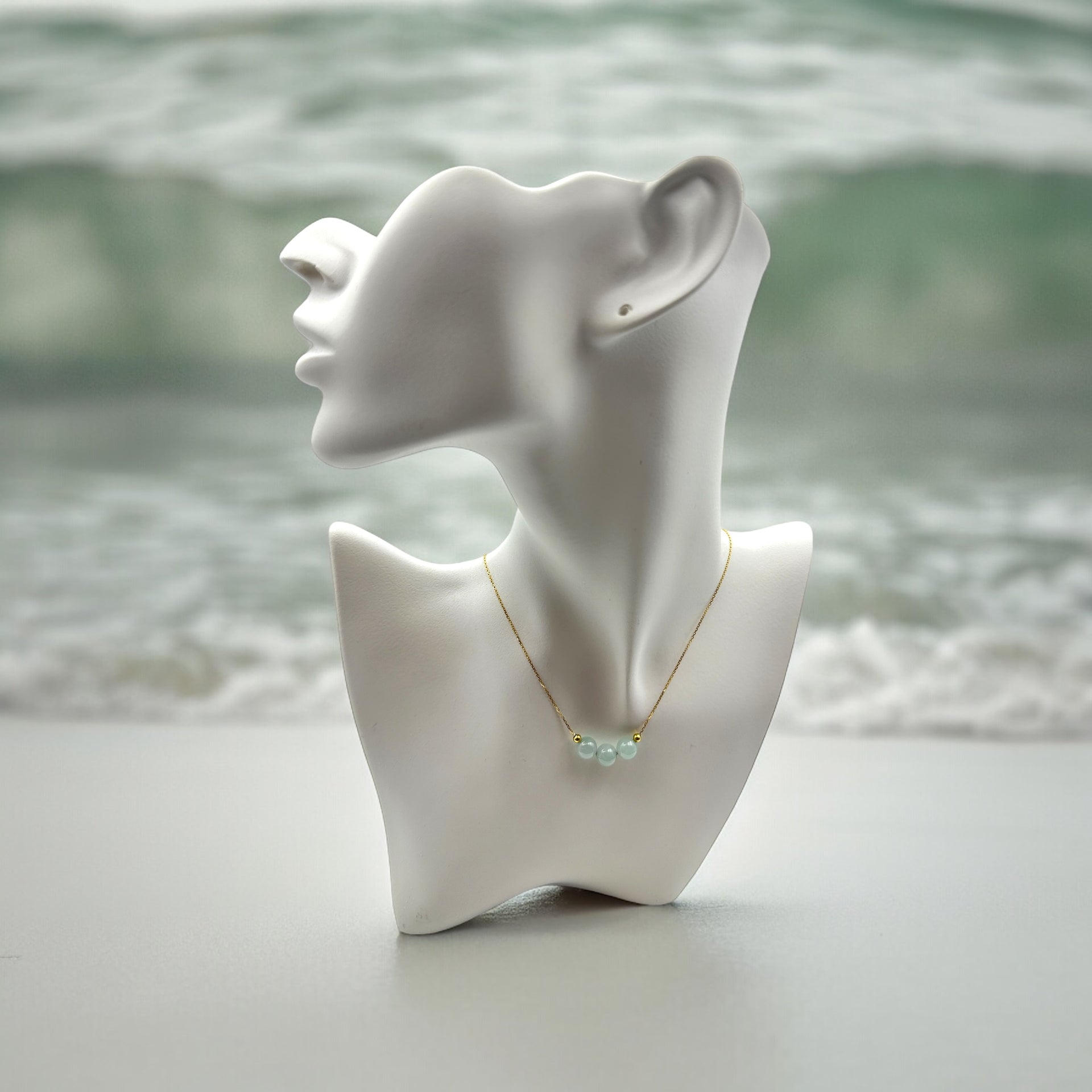 22388 Ja’dew Aura Spring Green Jade Necklace