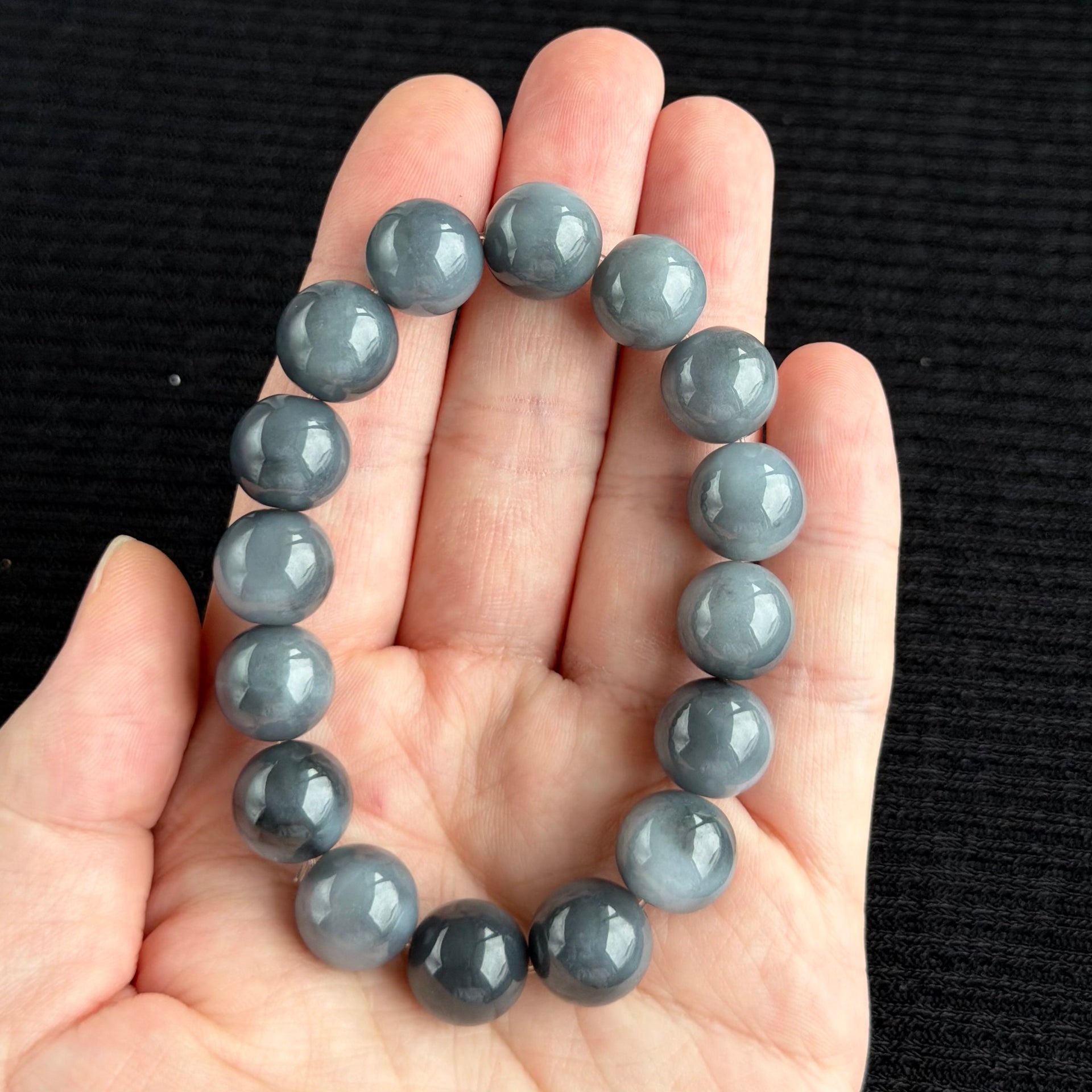 Grey Horizon 12.8mm Jade Bracelet 灰域天际