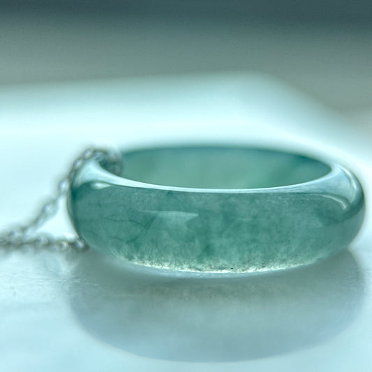 15.2mm Glacier Blue Jadeite Ring