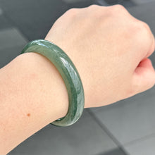 Load image into Gallery viewer, 31957 56.6mm Emerald Ocean’s Whisper Bluish Green Jadeite Bangle

