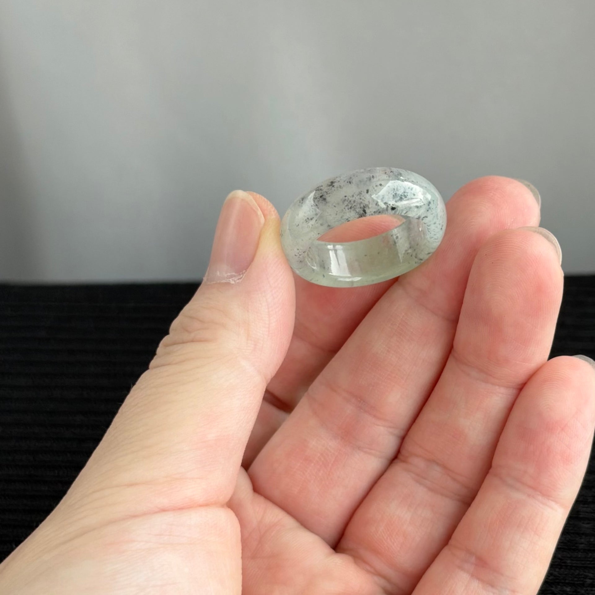The Stardust Galaxy:  Midnight Mist 20.1mm Jadeite Ring 星辰流光