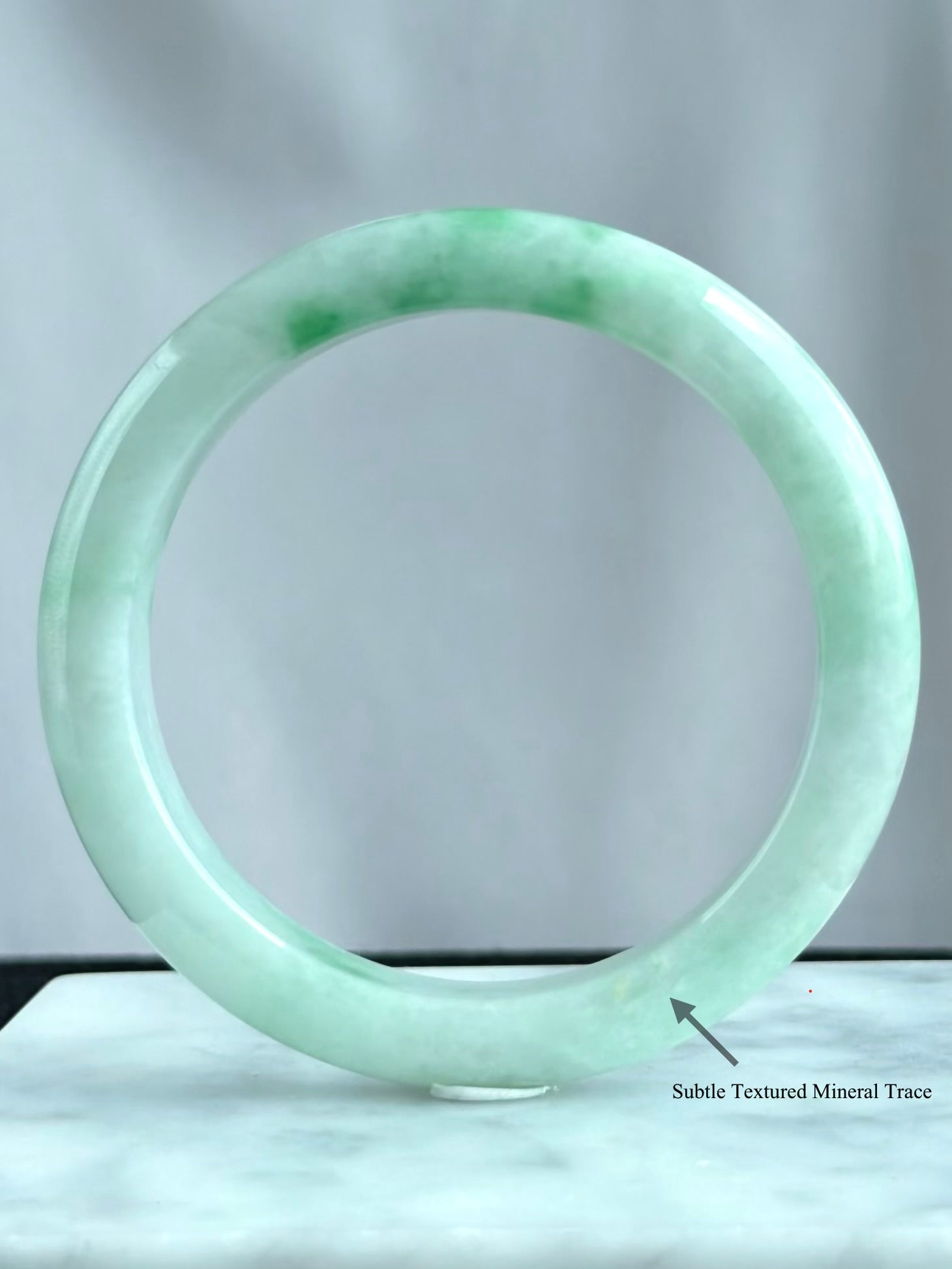 Emerald Mist over Snow 57.8mm Jadeite Bangle 雪里翠