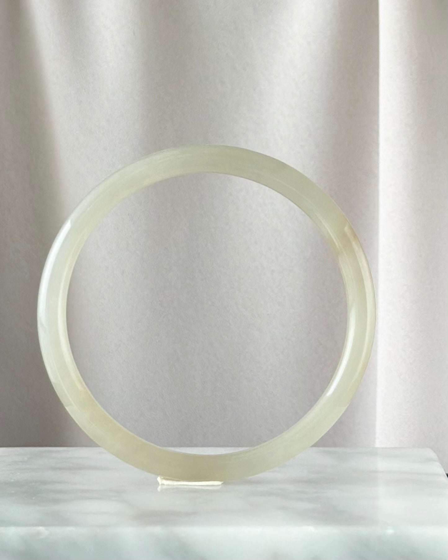 The Dawn Lotus 55.5mm Nephrite Bangle 晨曦初荷 (Preview)