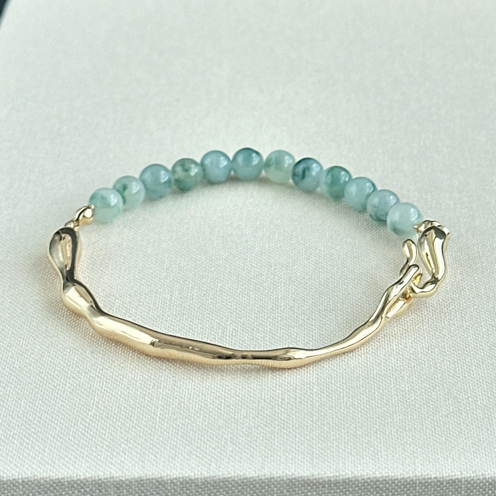 120588 Blue Mirage Type A Jadeite Cuff Bracelet