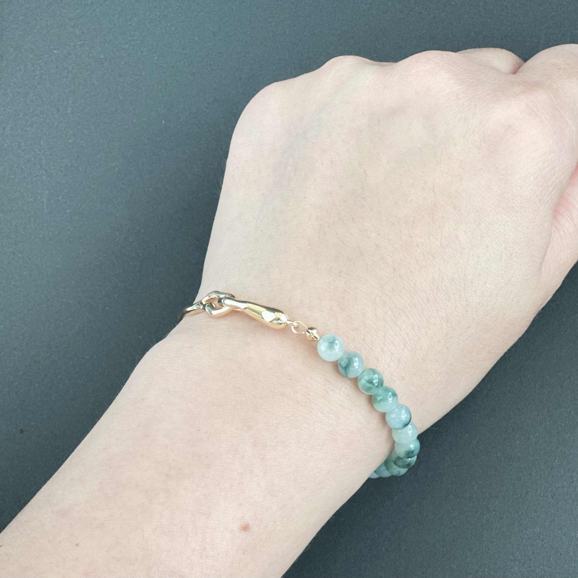 120588 Blue Mirage Type A Jadeite Cuff Bracelet