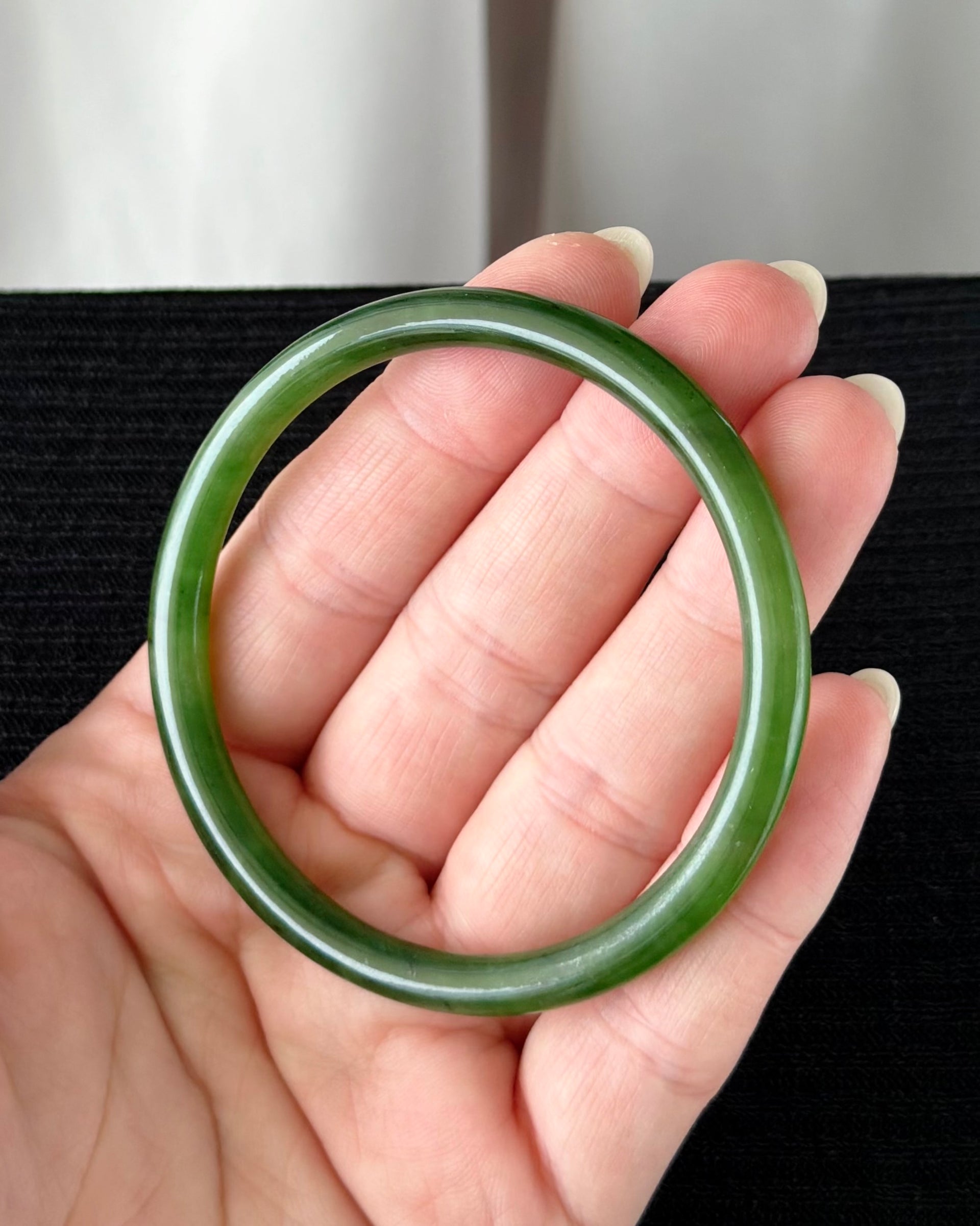The Ancient Moss Garden 58.6mm Nephrite Bangle 古苑翠苔 (Preview)