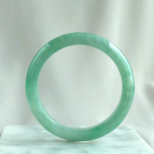 Whispers of the Jade Petal 56.4mm Jadeite Bangle 碧瓣清语