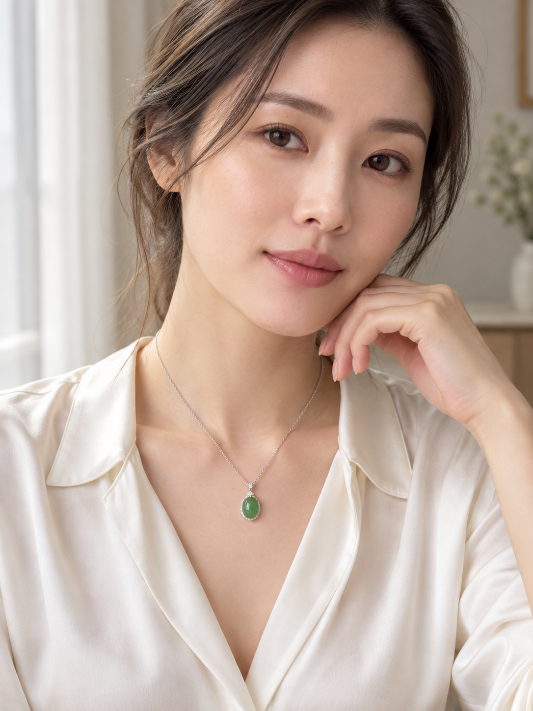 Jade Spring Vase Jadeite Pendant 玉壶春 (Preview)