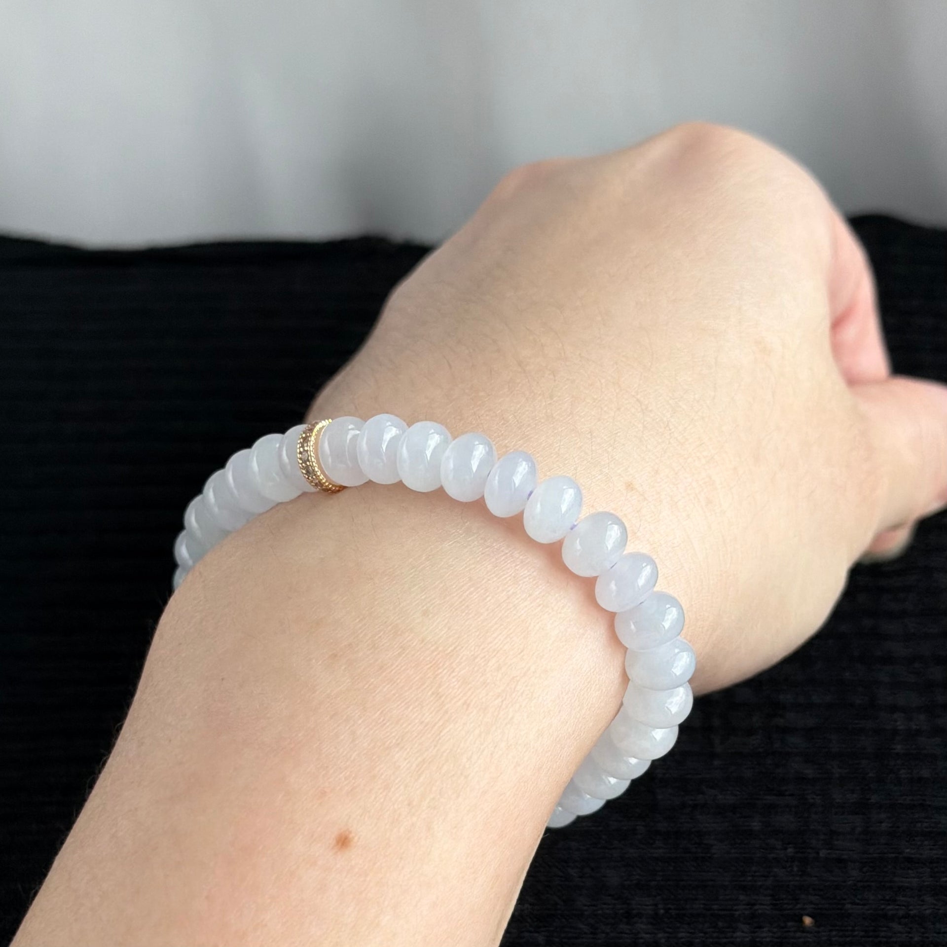 Winter Lilac Dew 7.7mm Jade Bracelet 冬薰露