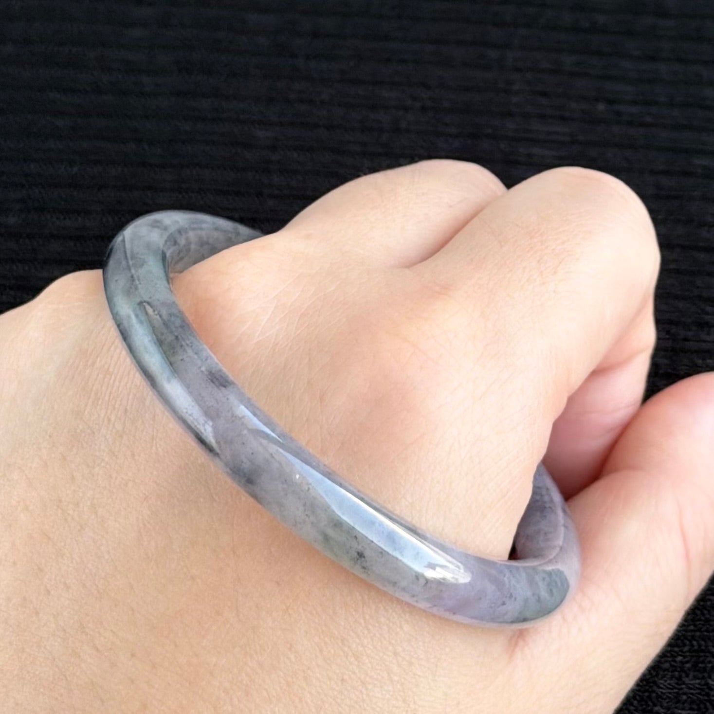 Twilight over the Silk Road Jadeite Bangle 54.8mm 西域晚霞
