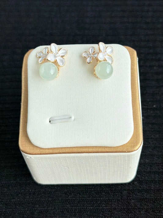 Moon-Kissed Bloom Earrings - Clear Stream 月吻花开 • 清溪