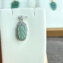 Load image into Gallery viewer, 13188 Highly Translucent Sky Blue Jadeite Leaf Pendant
