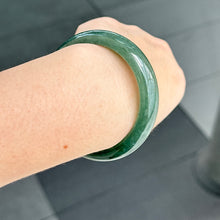 Load image into Gallery viewer, 31957 56.6mm Emerald Ocean’s Whisper Bluish Green Jadeite Bangle
