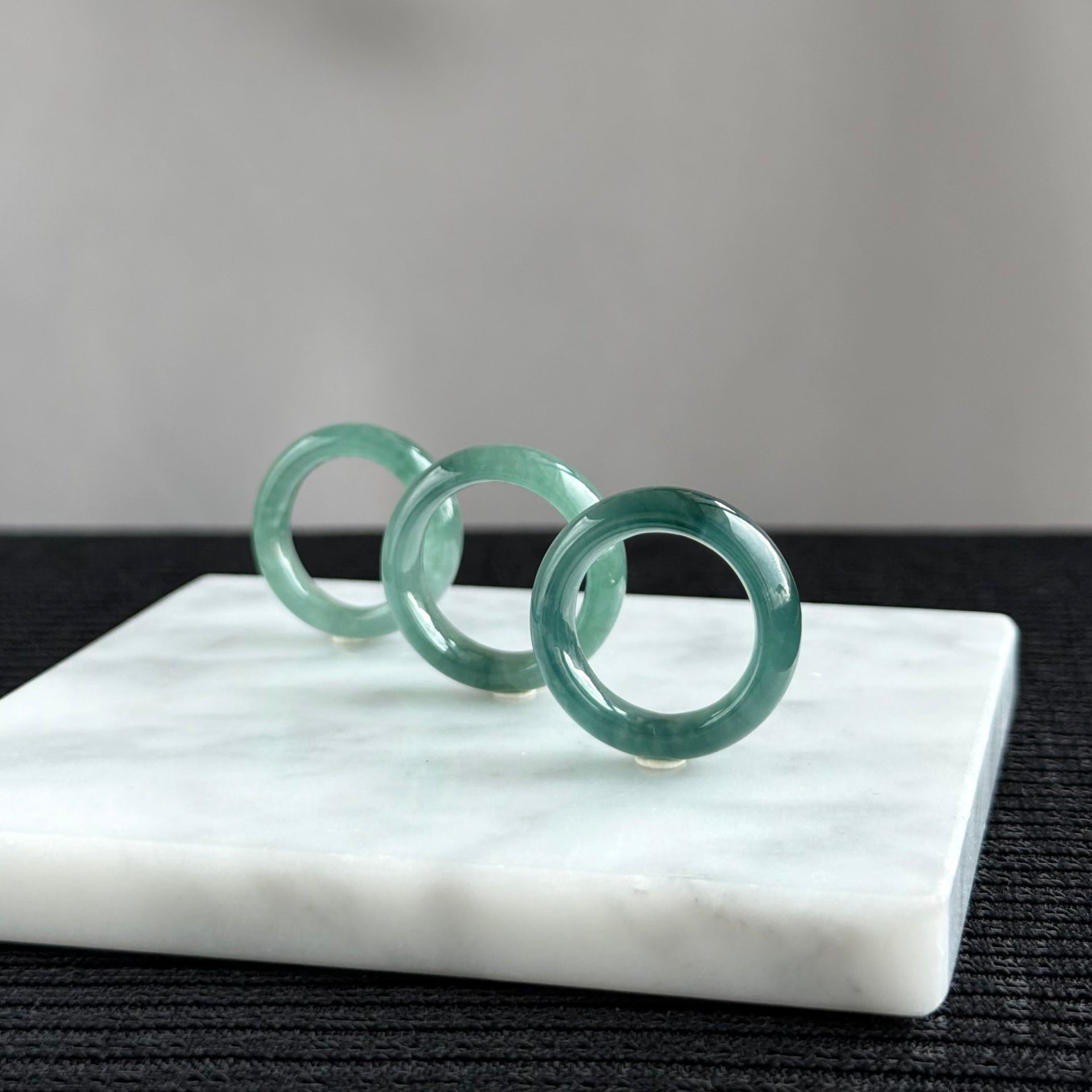The Teal Aurora Jadeite Ring 翠影极光