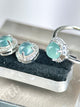 101888 Highly Translucent Sky Blue Jadeite Stud Earring and Ring