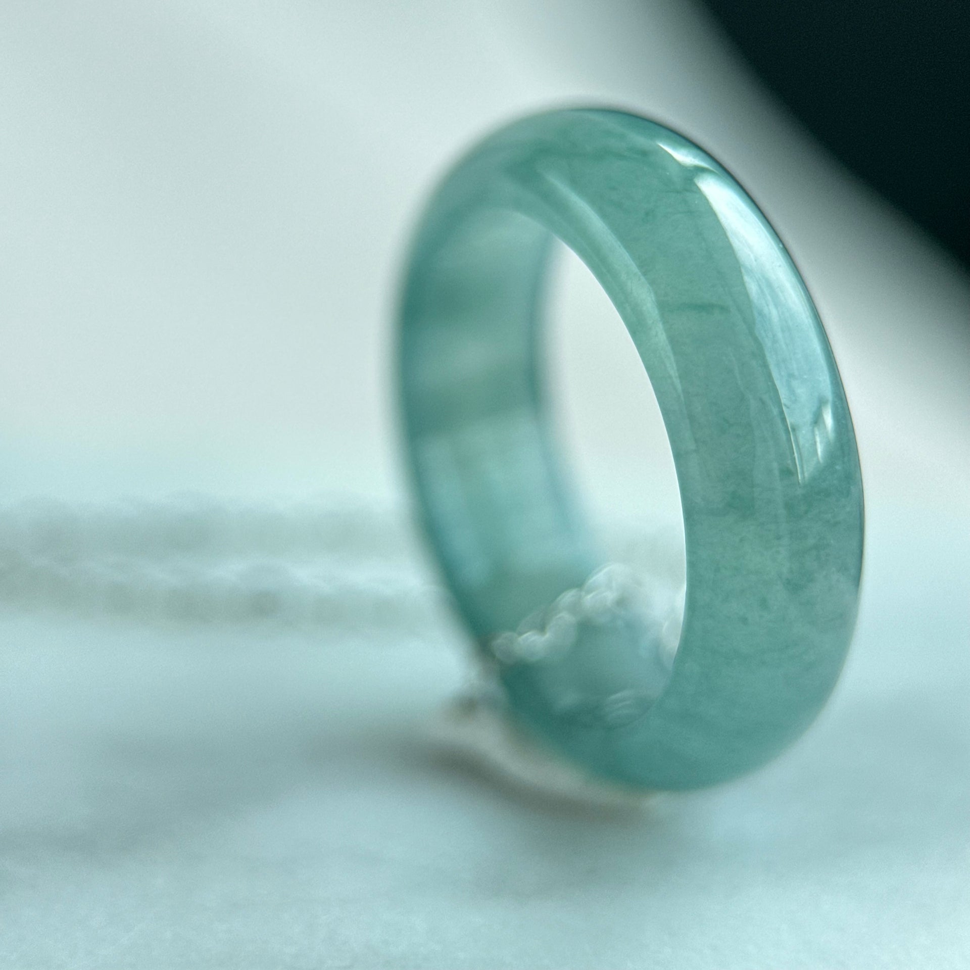 15.2mm Glacier Blue Jadeite Ring