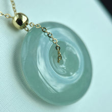 Load image into Gallery viewer, 33389 Translucent Light Green Jadeite Donut Pendant
