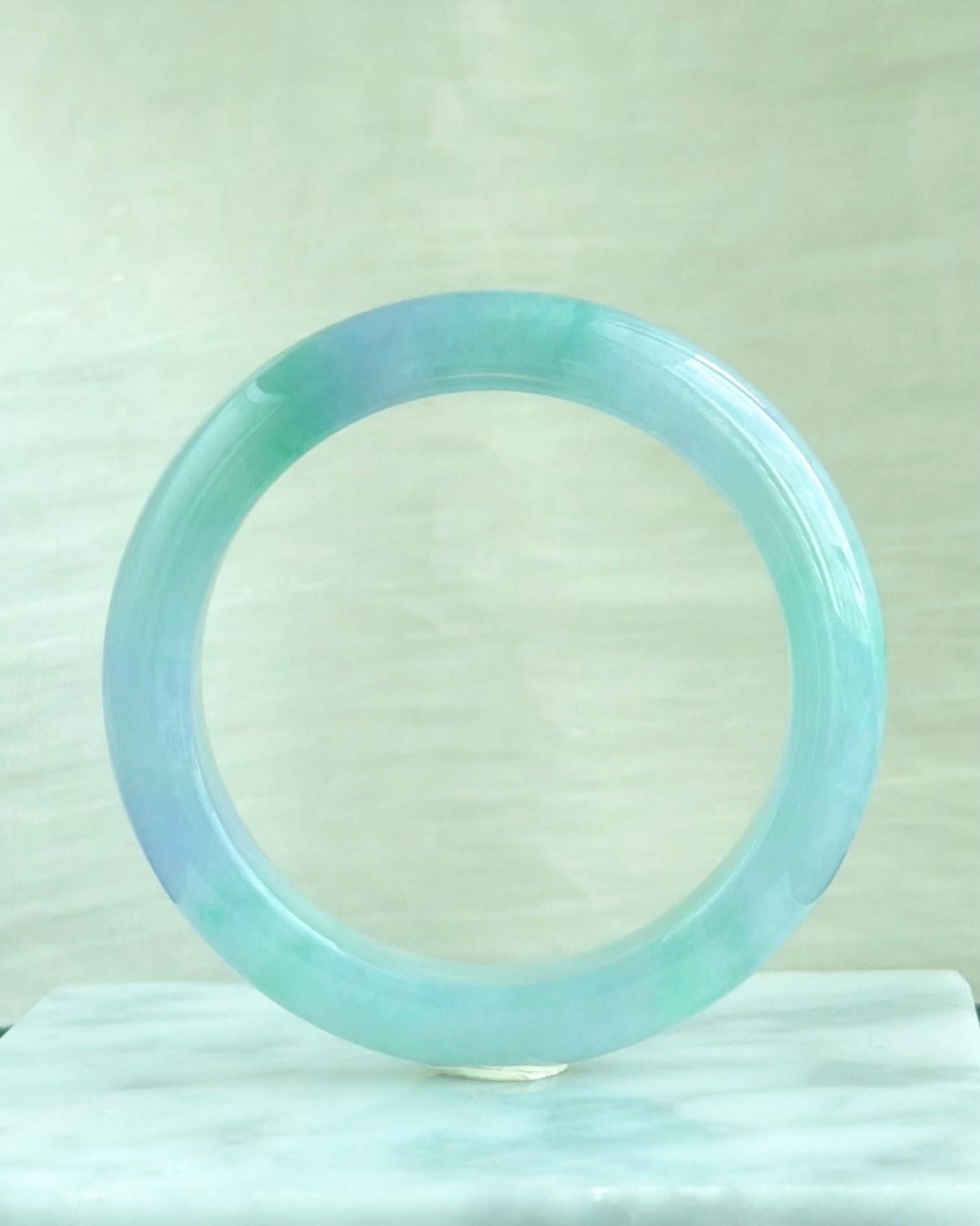 Twilight at Giverny 55.5mm Jadeite Bangle 莫奈暮色 (Preview)