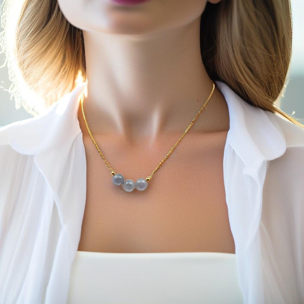 22381 Ja’dew Aura Lavender Jade Necklace