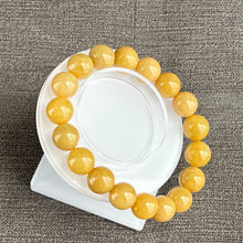Load image into Gallery viewer, 13289 Golden Fortune Type A Yellow Jadeite Beaded Bracelet
