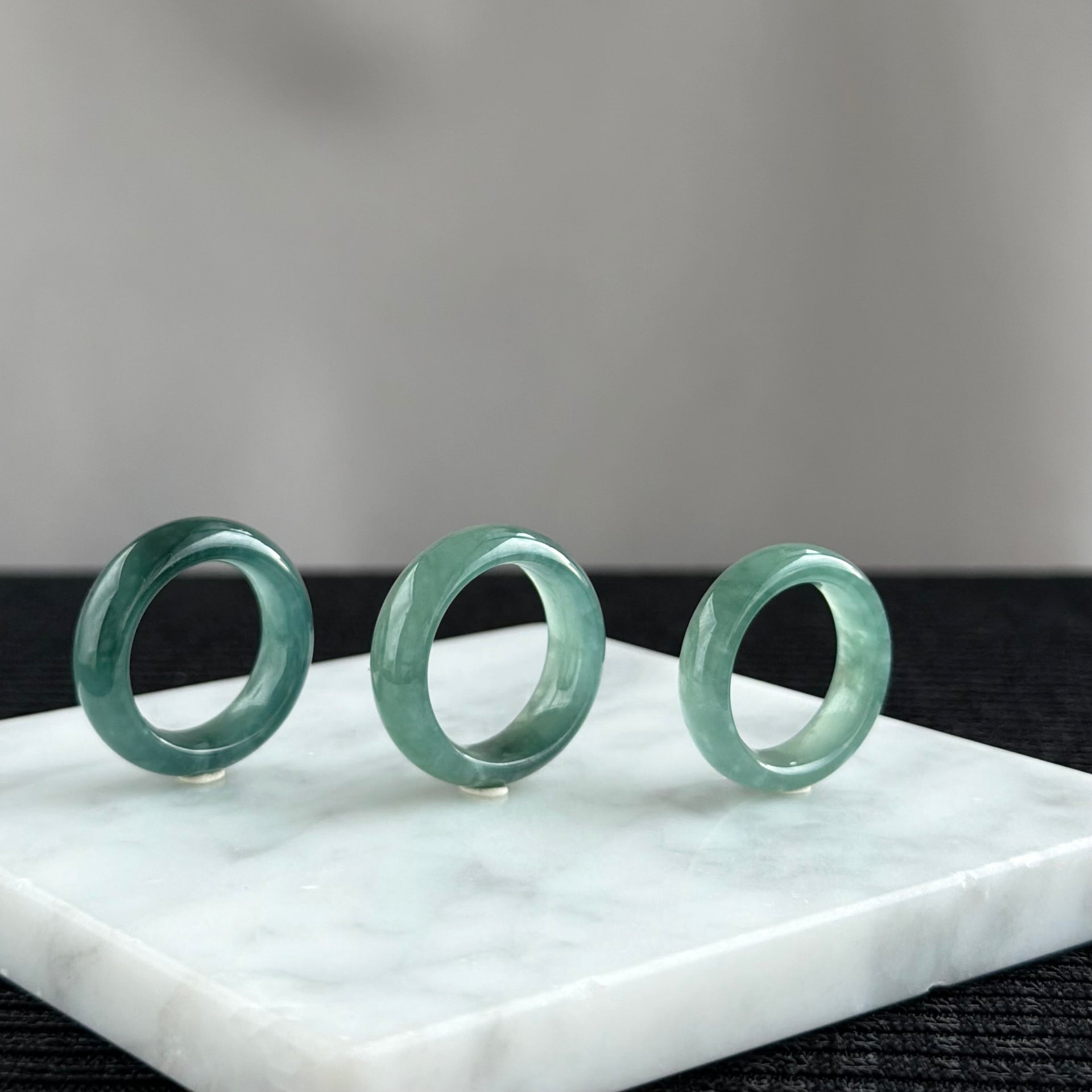 The Teal Aurora Jadeite Ring 翠影极光
