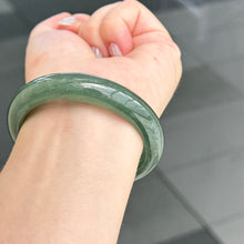 Load image into Gallery viewer, 31957 56.6mm Emerald Ocean’s Whisper Bluish Green Jadeite Bangle
